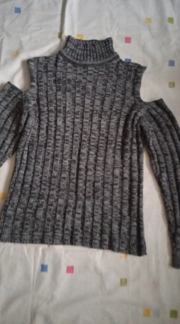 Gri Balıkçı Yaka Örgü Kadın Kazak - Görsel 5