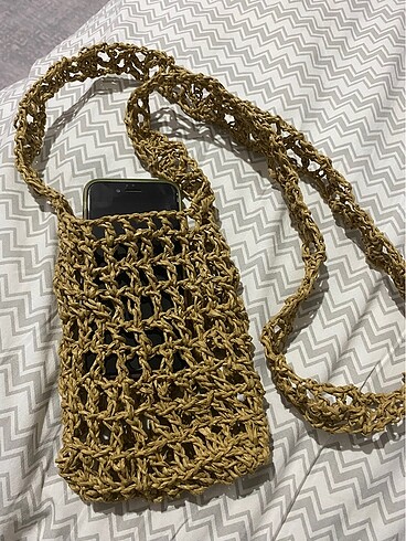 Hasır telefon çantası