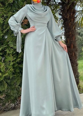 Gri Uzun Kollu Etnik Desenli Kadın Elbise - Görsel 2