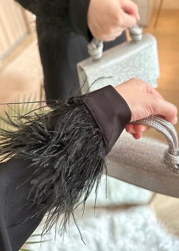 Uzun Siyah Kemerli Kadın Takım Elbise - Görsel 2