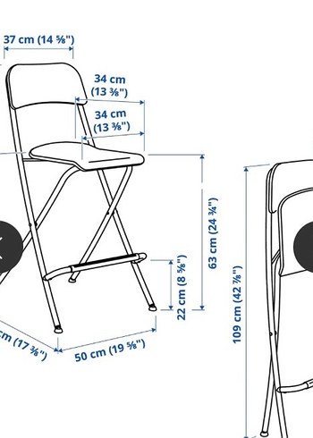 Beyaz Katlanabilir Yüksek Sandalye - Görsel 3