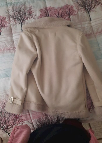 Bej Kadın Kürklü Rahat Ceket - Görsel 3