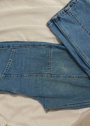 Düğmeli Kadın Mavi Midi Kot Pantolon - Görsel 2