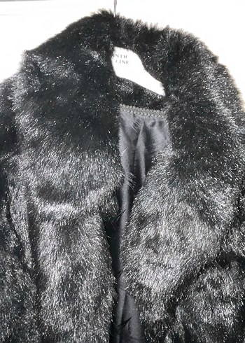 Siyah Kadın Kürk Detaylı Kaban - Görsel 2