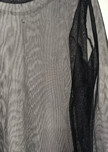 SiyahTransparan Uzun Kollu Kadın Bluz - Görsel 2