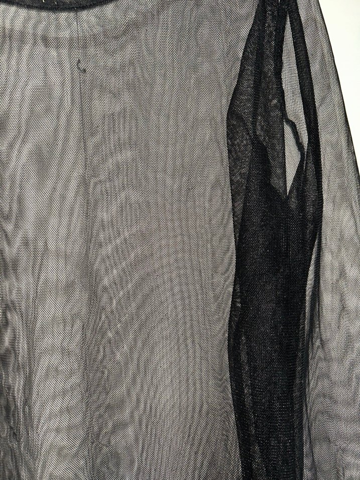 SiyahTransparan Uzun Kollu Kadın Bluz - Görsel 2