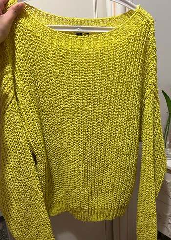 Sarı Örgü Kadın Kazak - Görsel 2