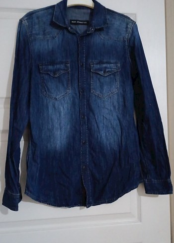 Erkek Lacivert Denim Gömlek - Görsel 2