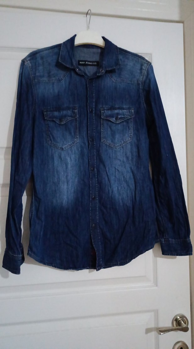 Erkek Lacivert Denim Gömlek - Görsel 2