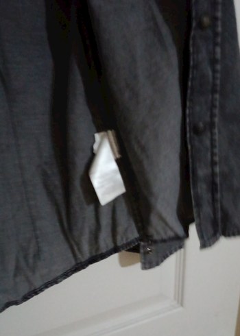 Gri Erkek Denim Gömlek Uzun Kollu - Görsel 3