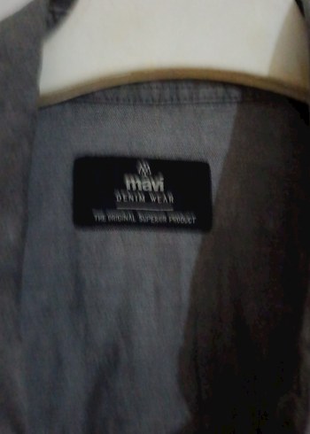 Gri Erkek Denim Gömlek Uzun Kollu - Görsel 4