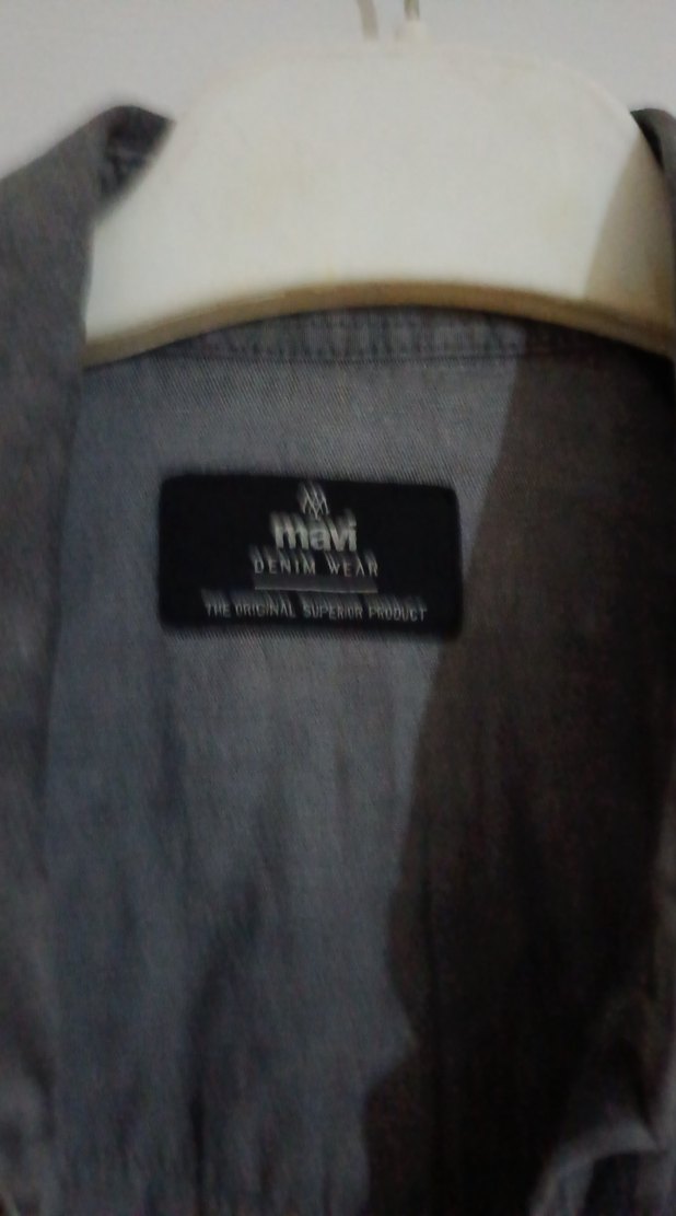 Gri Erkek Denim Gömlek Uzun Kollu - Görsel 4