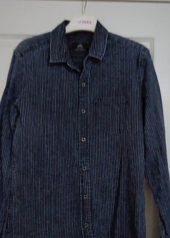 Erkek Lacivert Denim Gömlek Uzun Kollu - Görsel 2