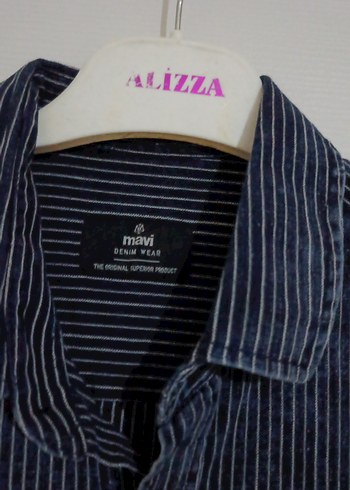 Erkek Lacivert Denim Gömlek Uzun Kollu - Görsel 3