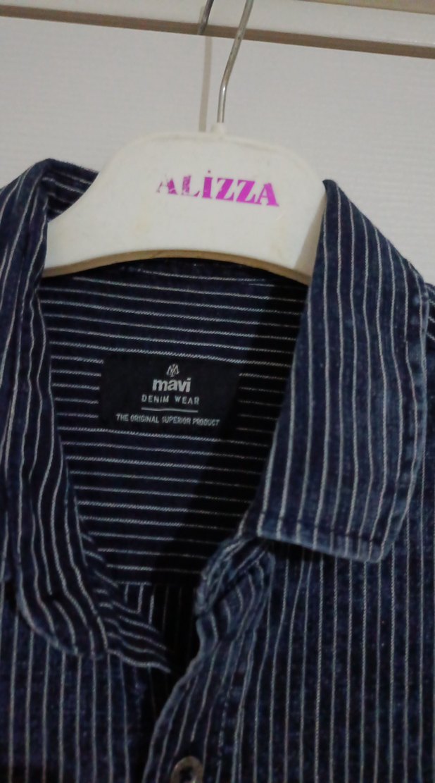 Erkek Lacivert Denim Gömlek Uzun Kollu - Görsel 3