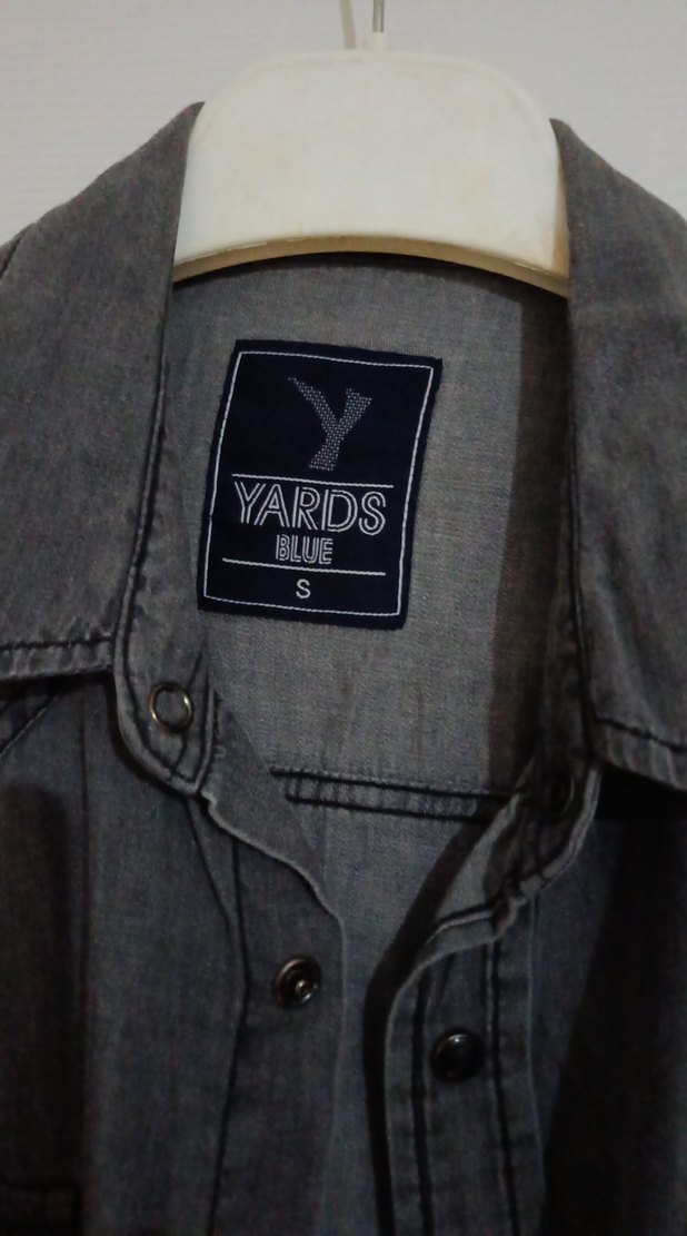 Gri Denim Erkek Gömlek Uzun Kollu - Görsel 2