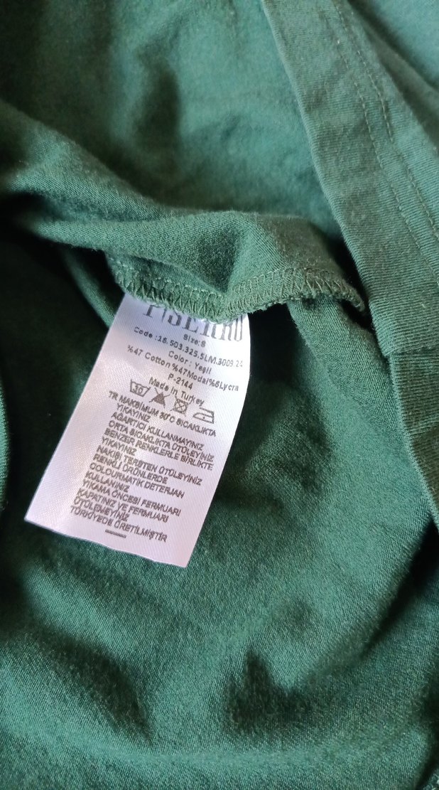 V yaka uzun kollu yeşil erkek tişört - Görsel 5