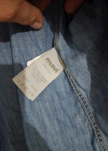 Erkek Mavi Denim Gömlek Uzun Kollu - Görsel 4