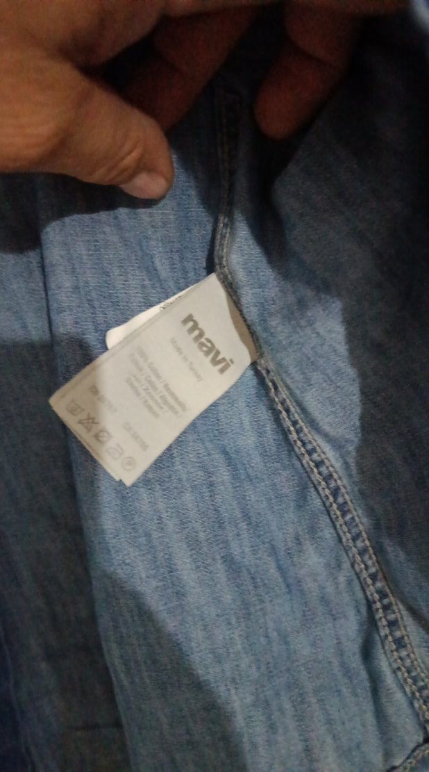 Erkek Mavi Denim Gömlek Uzun Kollu - Görsel 4