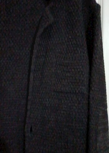 Siyah Düğmeli Yün  Ceket - Görsel 5