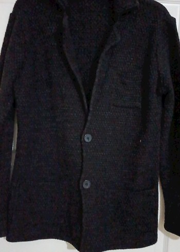 Siyah Düğmeli Yün  Ceket - Görsel 6