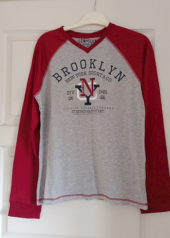 Erkek çocuk Gri ve Bordo Uzun Kollu Sweatshirt - Görsel 4