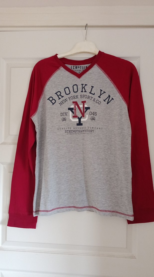 Erkek çocuk Gri ve Bordo Uzun Kollu Sweatshirt - Görsel 4