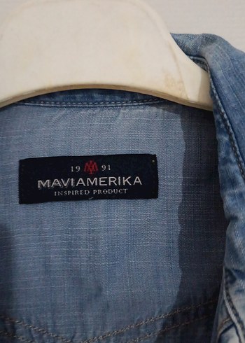 orijinal mavi marka şık bir kot gömlek - Görsel 3