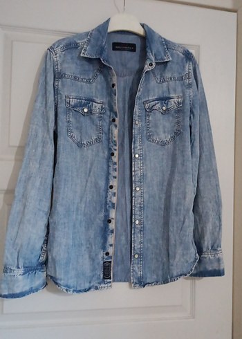 orijinal mavi marka şık bir kot gömlek - Görsel 6