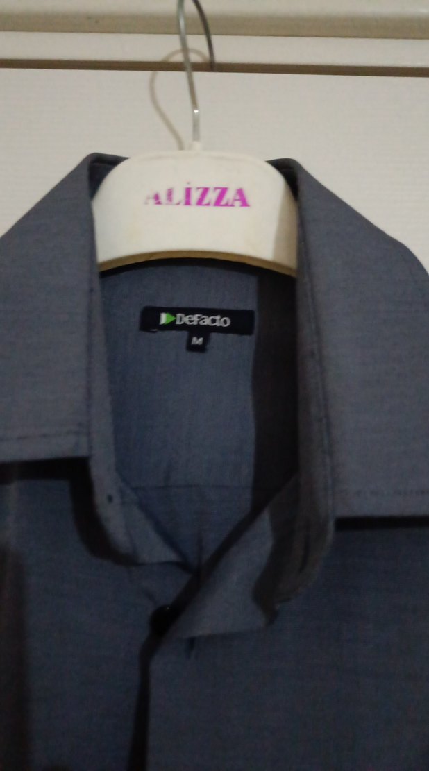 Gri Düğmeli Erkek Gömlek - Görsel 2