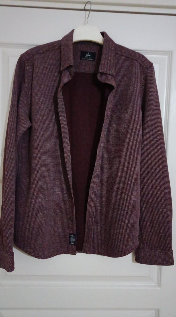 Bordo Erkek Yünlü Gömlek - Görsel 2