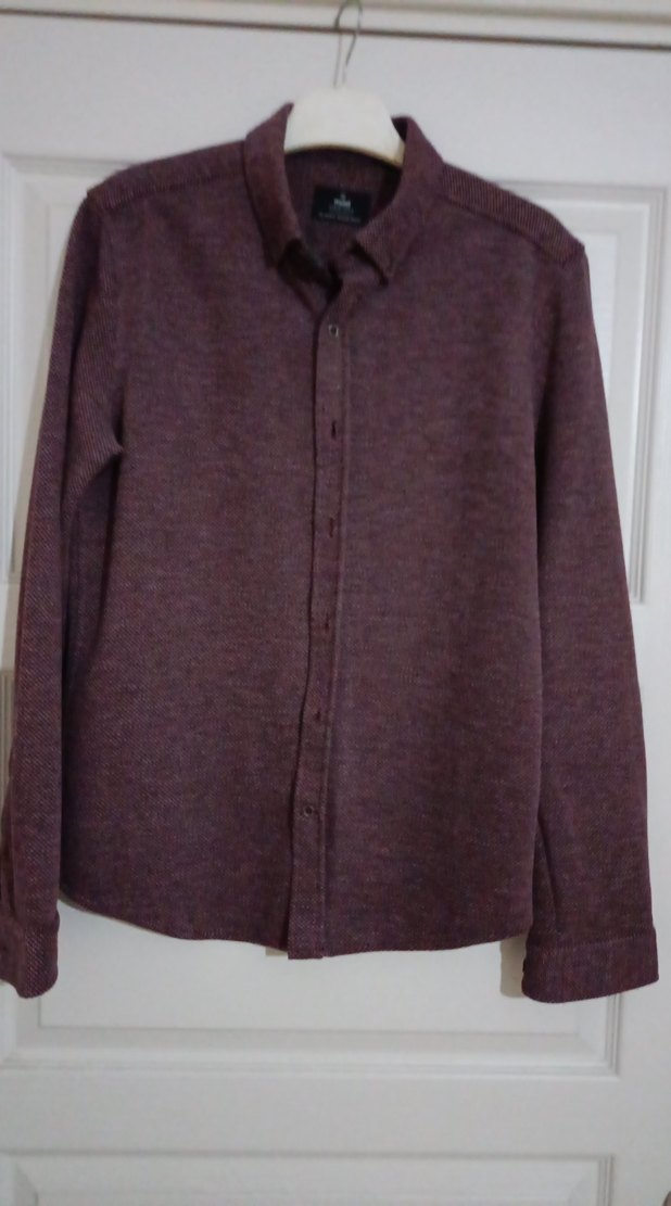 Bordo Erkek Yünlü Gömlek - Görsel 5