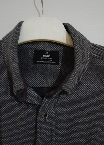 Düğmeli Gri Erkek Yün Gömlek - Görsel 3