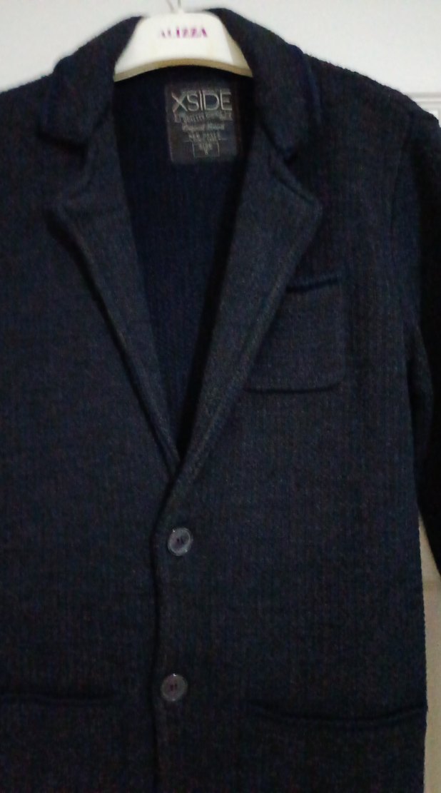 Erkek  Lacivert Düğmeli Yün Ceket - Görsel 4