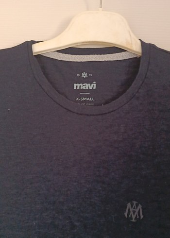 Mavi Erkek Kısa Kollu Gri Keten Tişört - Görsel 3