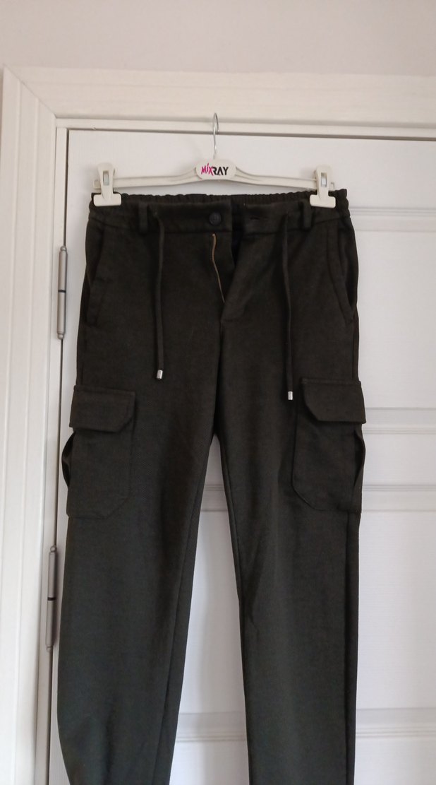 Gri Kemerli Rahat Erkek Kumaş Pantolon - Görsel 2