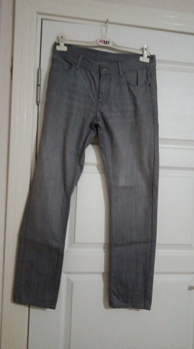 Gri Erkek Denim Pantolon Regular Fit - Görsel 3