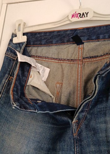 Erkek Mavi Rahat Kesim Denim Pantolon - Görsel 5