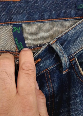 Erkek Mavi Rahat Kesim Denim Pantolon - Görsel 4