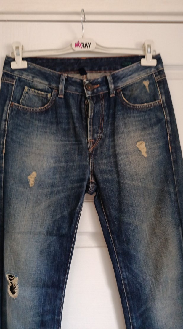 Erkek Mavi Rahat Kesim Denim Pantolon - Görsel 2