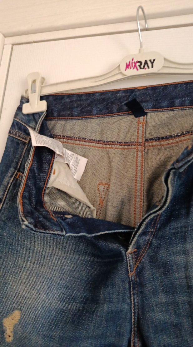 Erkek Mavi Rahat Kesim Denim Pantolon - Görsel 5