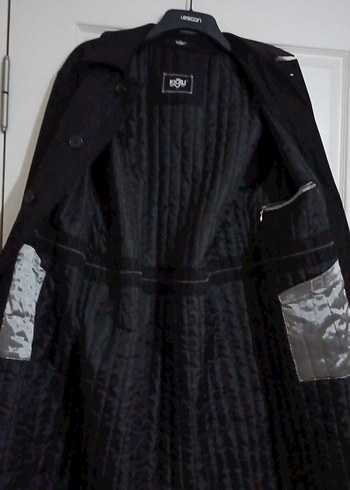 Uzun Siyah Erkek Klasik Düğmeli Kaban - Görsel 6