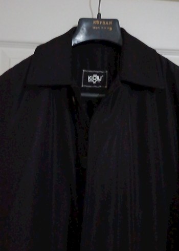 Uzun Siyah Erkek Klasik Düğmeli Kaban - Görsel 2