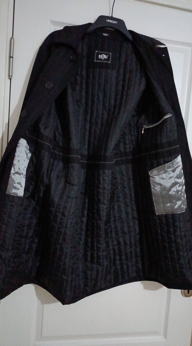 Uzun Siyah Erkek Klasik Düğmeli Kaban - Görsel 5