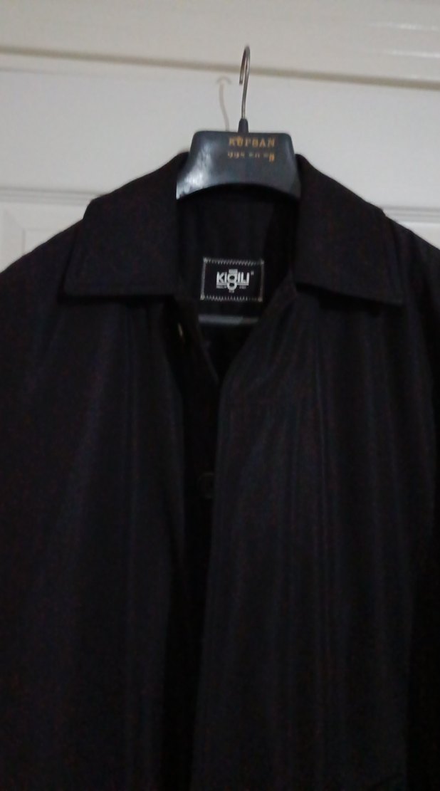 Uzun Siyah Erkek Klasik Düğmeli Kaban - Görsel 2