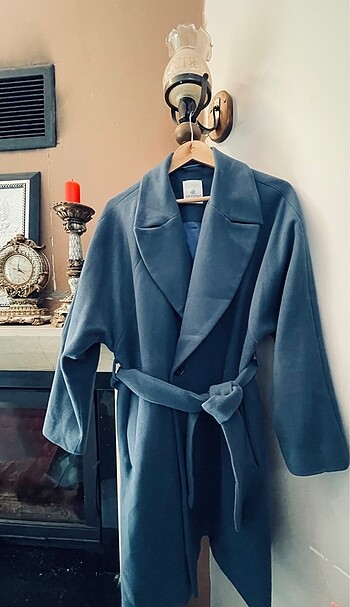 xl Beden mavi Renk HENNİN Oversize 42 beden manto