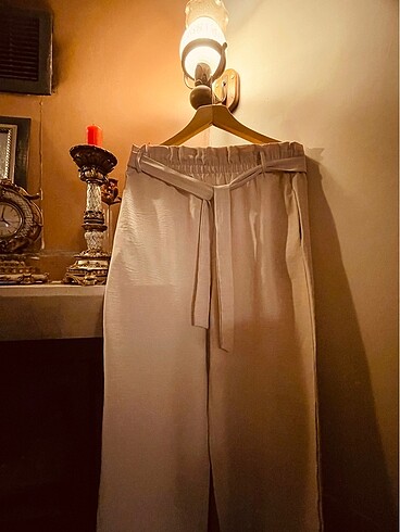 l Beden ten rengi Renk Ambar kuşaklı pantolon