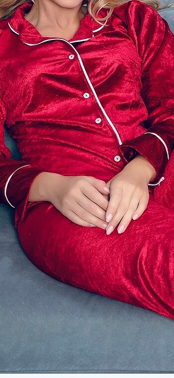 Siyah inci saten pijama