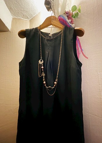 H&M siyah yaka detaylı elbise - Görsel 6