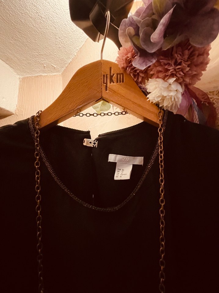 H&M siyah yaka detaylı elbise - Görsel 2